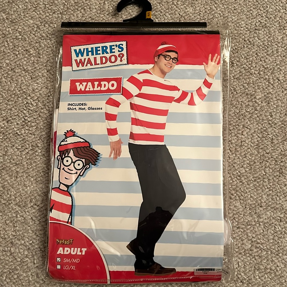 Great Condition- Where's Waldo Costume (Adult Sm/Md)